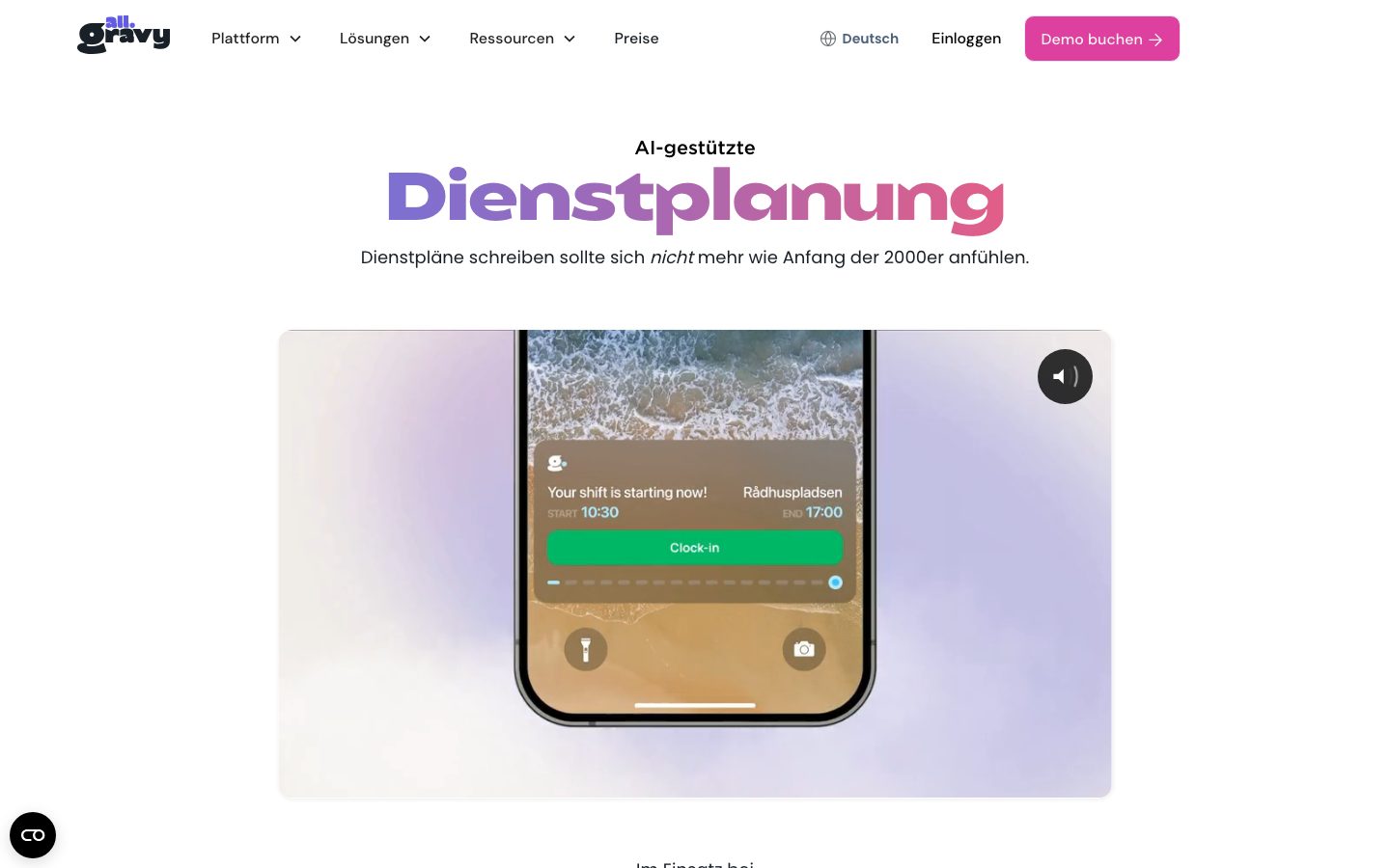 All Gravy Screenshot: Dienstplanung in der App