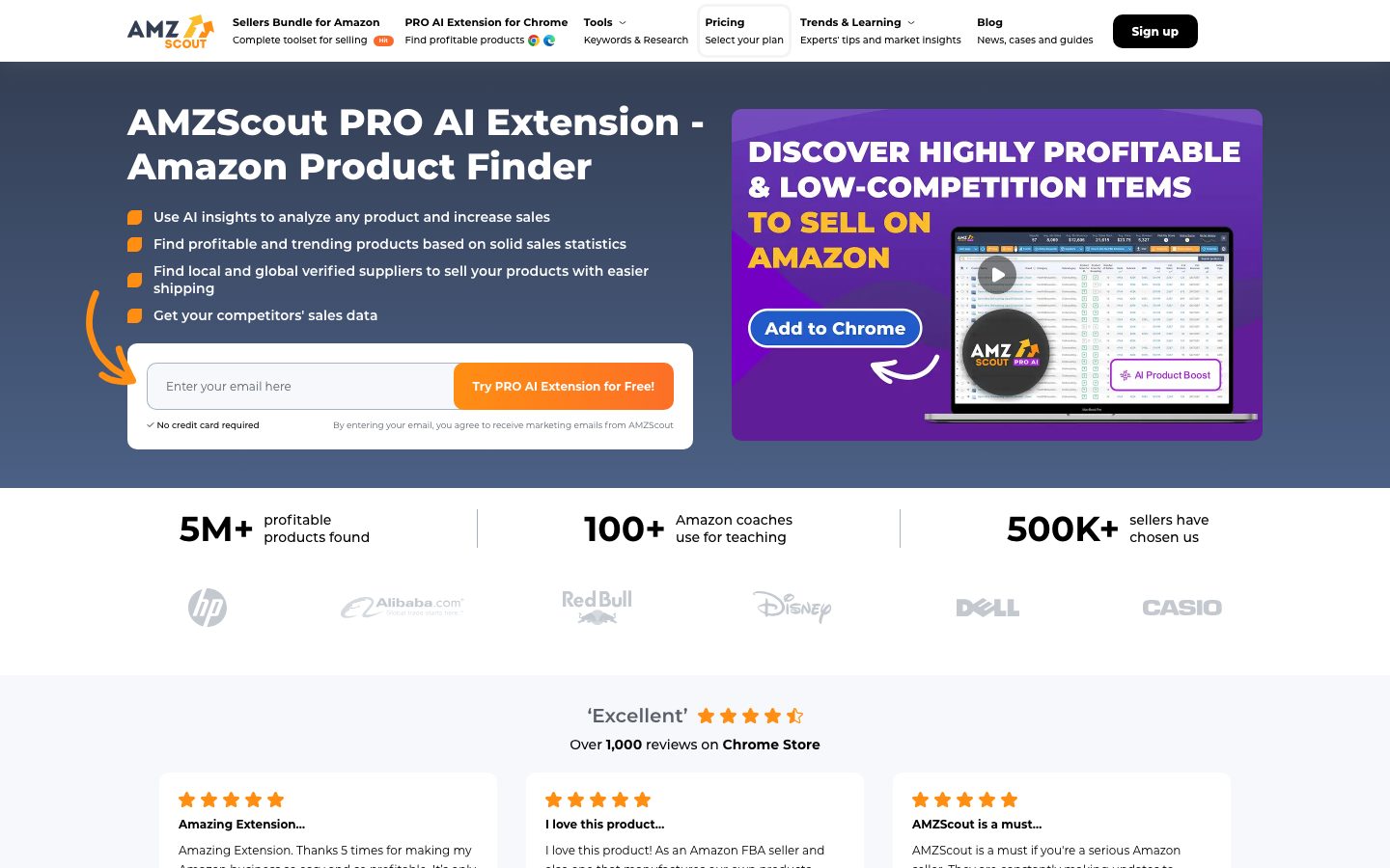 AMZScout Screenshot: PRO AI Extension