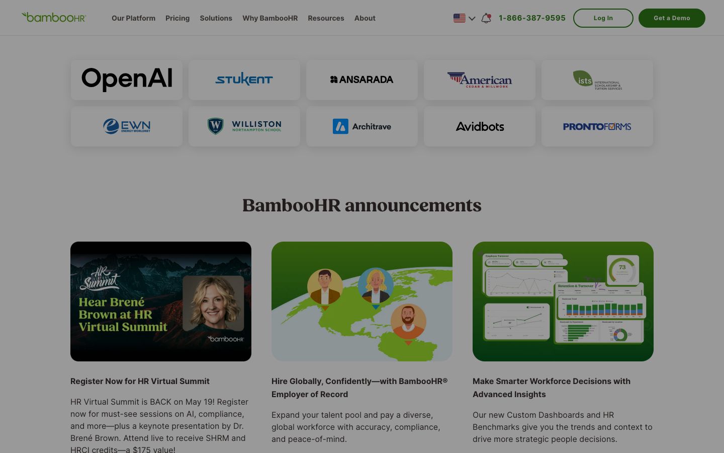 BambooHR Screenshot: Features