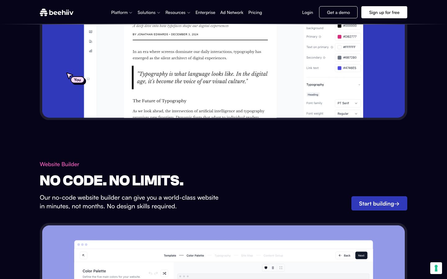 Beehiiv Screenshot: Features