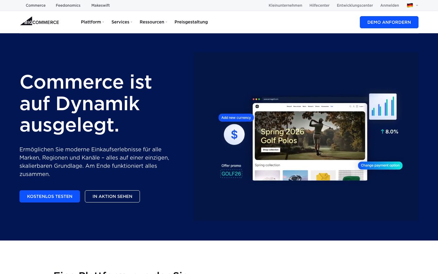 BigCommerce Screenshot: Homepage