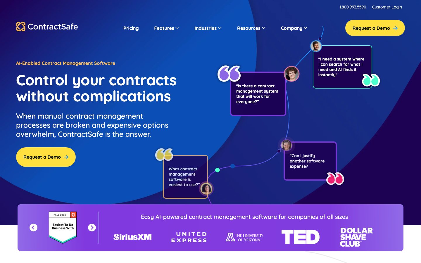 ContractSafe Screenshot: Startseite