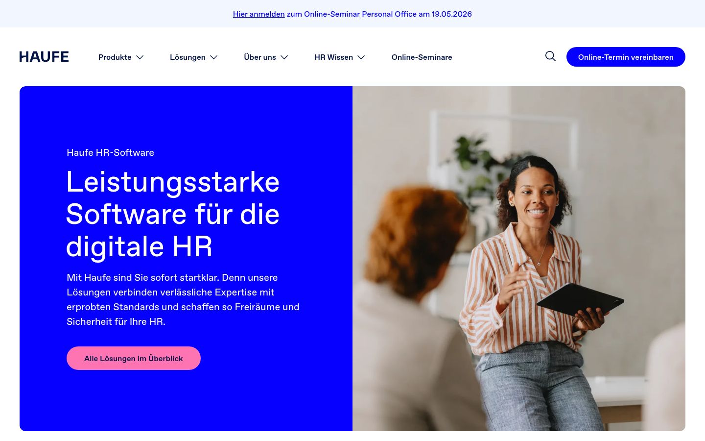 Haufe HR Services Screenshot: Homepage