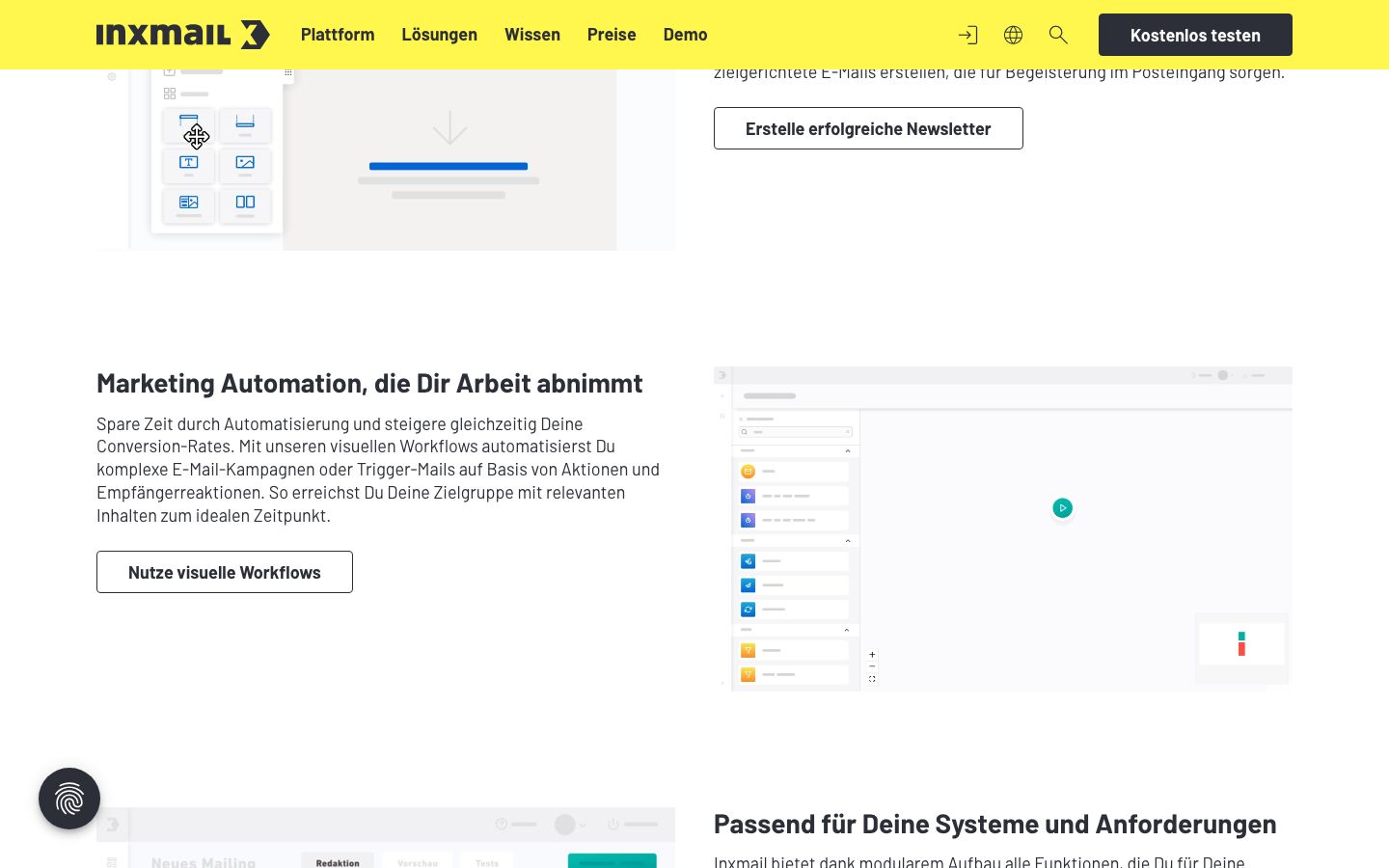 Inxmail Screenshot: Features