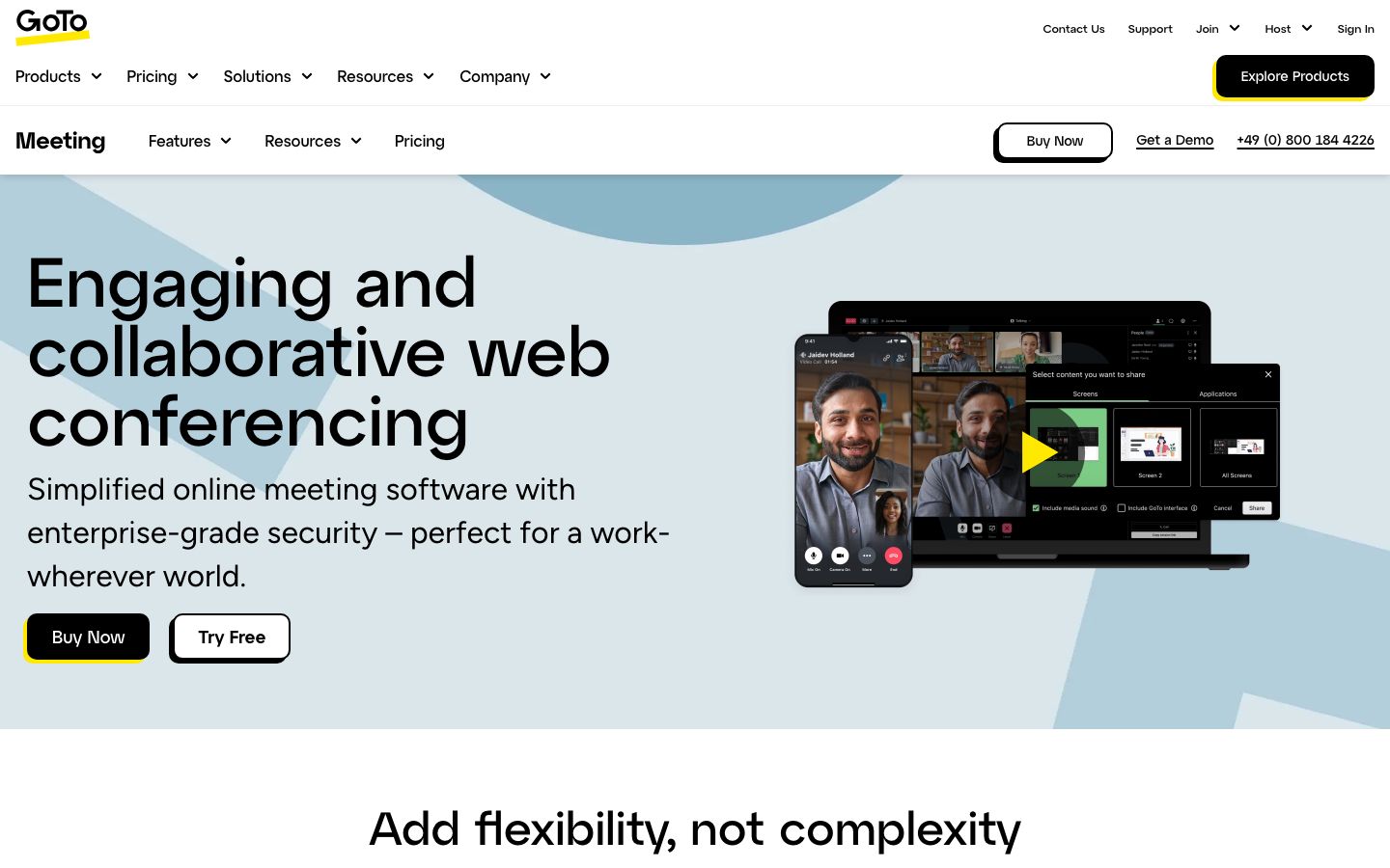 Join.me Screenshot: Homepage