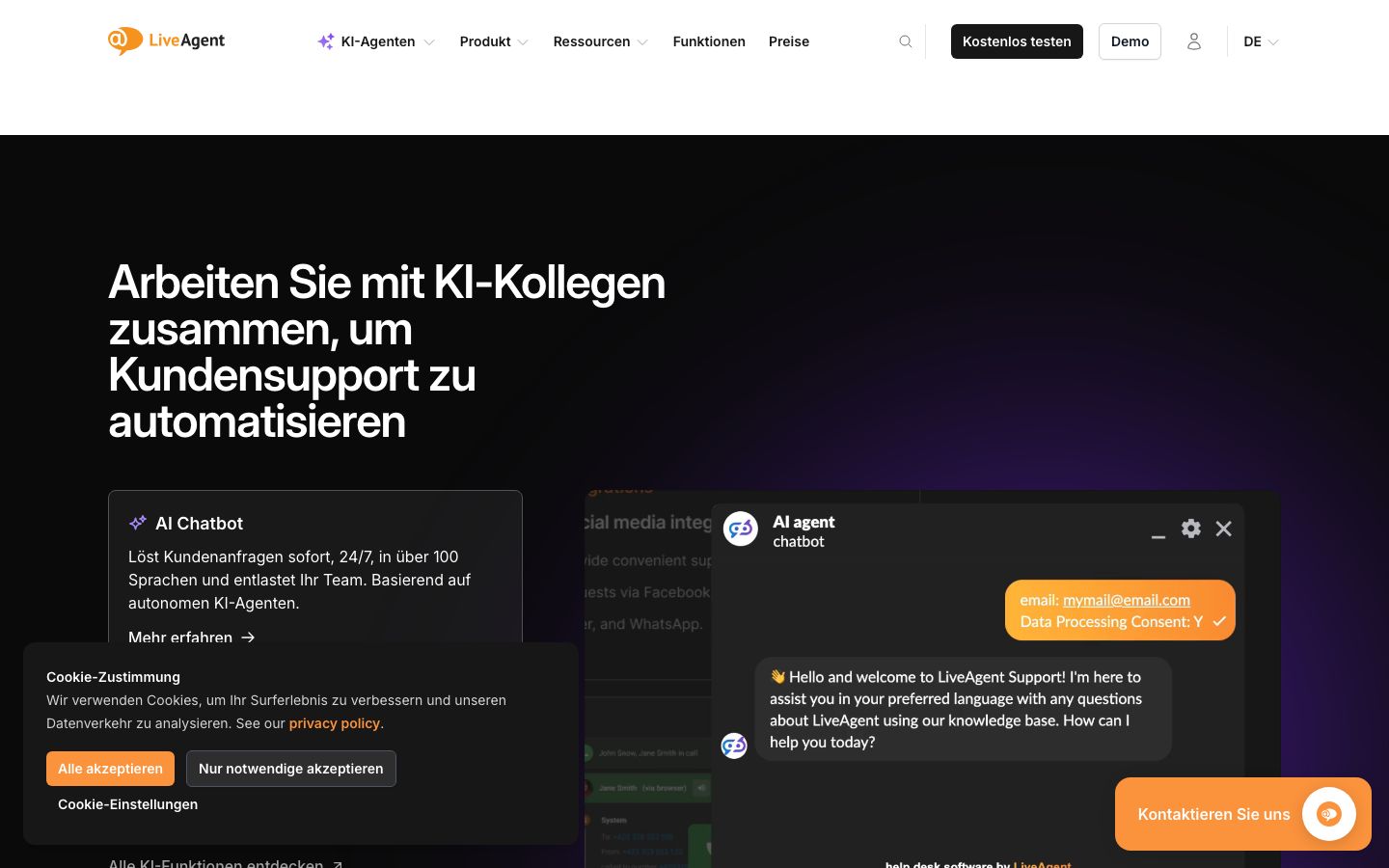 LiveAgent Screenshot: Features