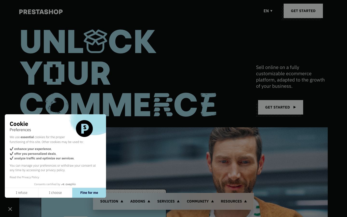 PrestaShop Screenshot: Homepage