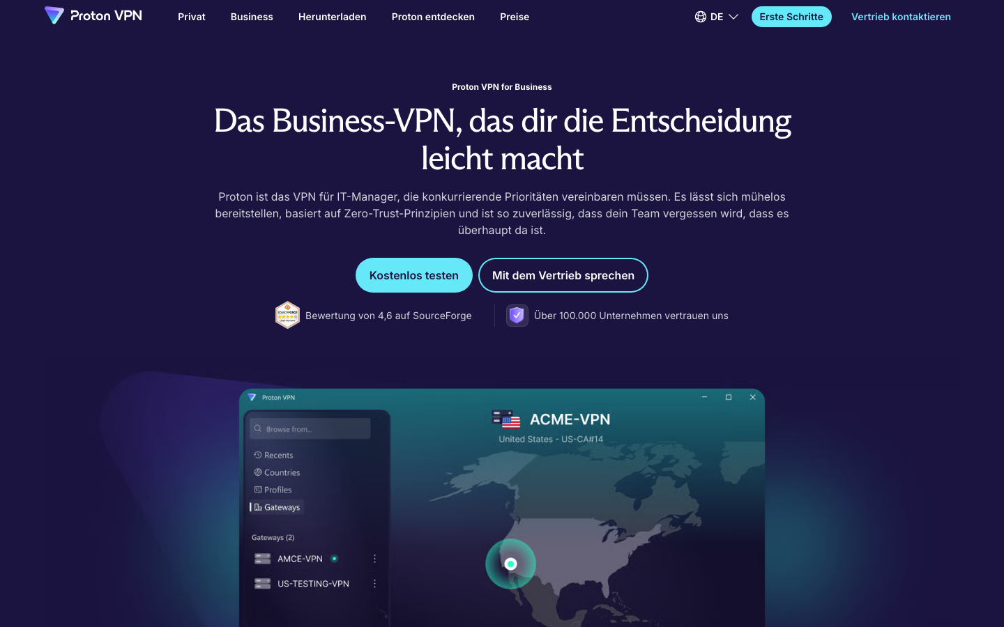 Proton VPN for Business Screenshot 1