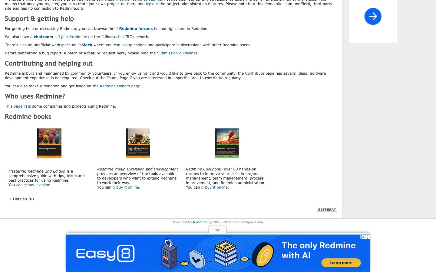Redmine Screenshot: Features
