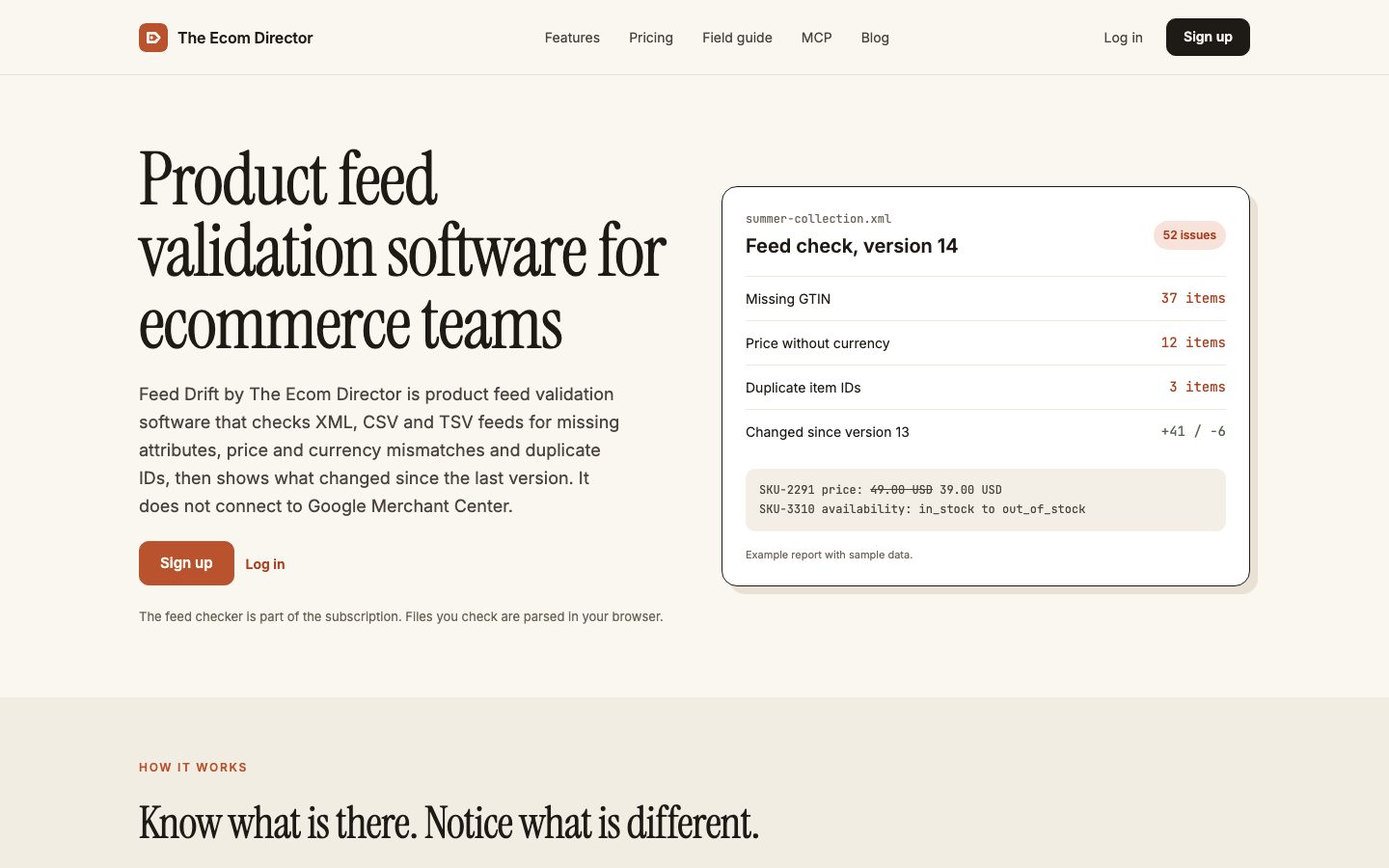 The Ecom Director Screenshot: Startseite