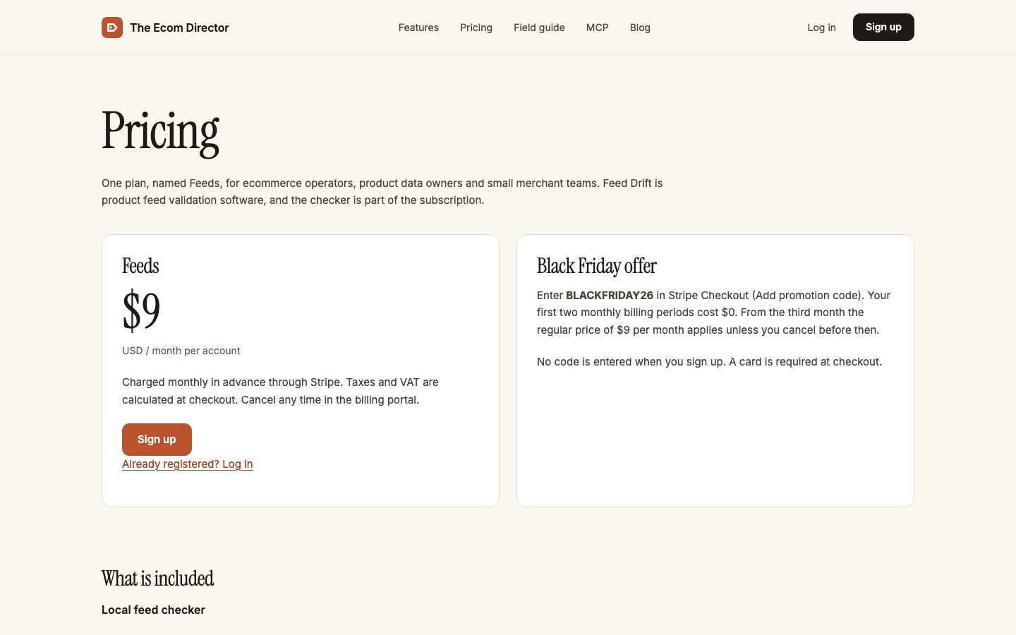The Ecom Director Screenshot: Preise