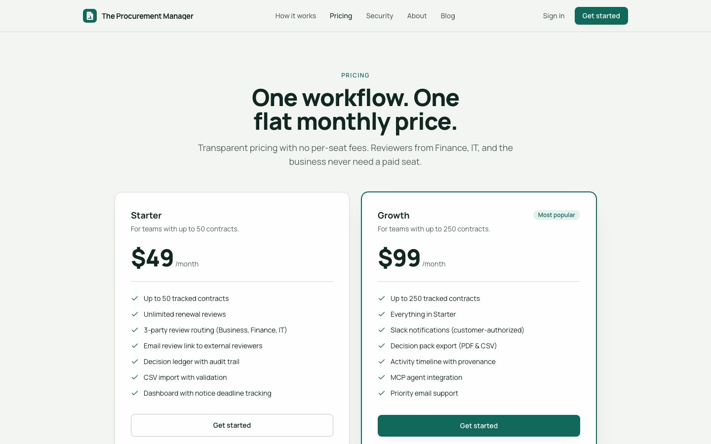 The Procurement Manager Screenshot: Preise