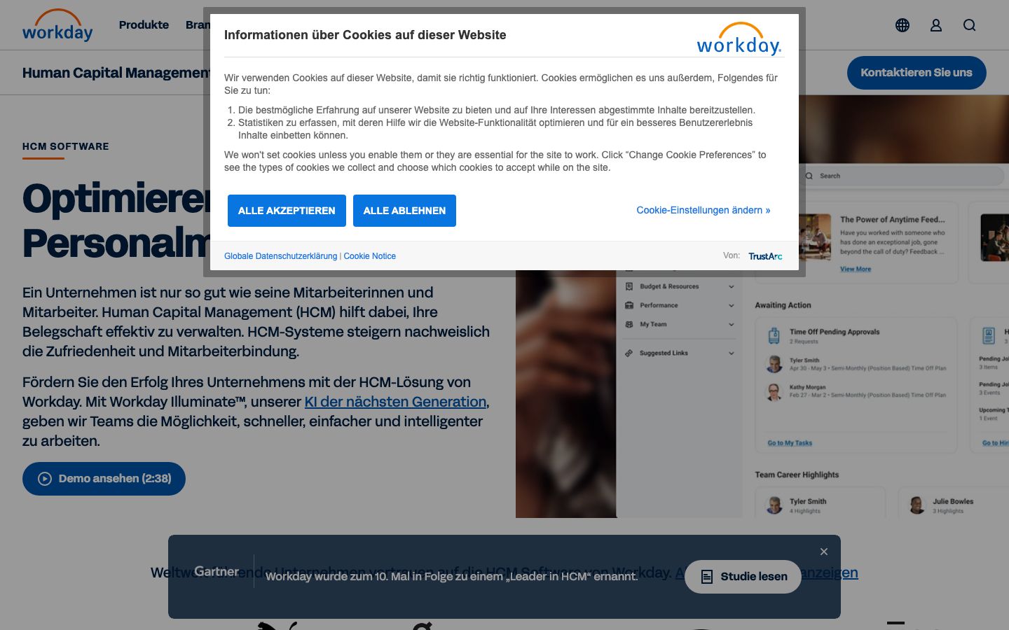 Workday HCM Screenshot: Homepage