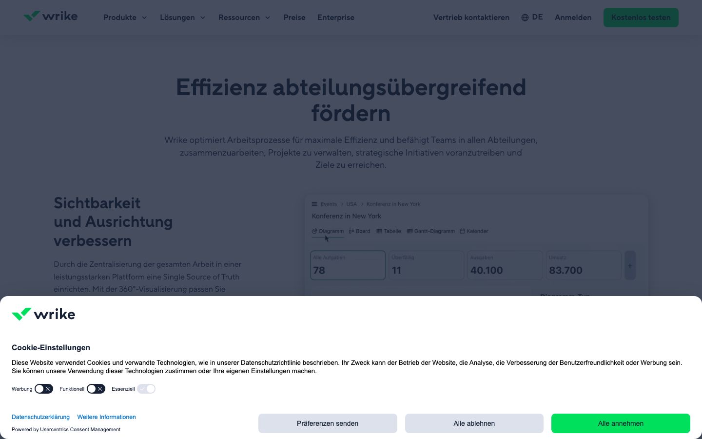 Wrike Screenshot: Features