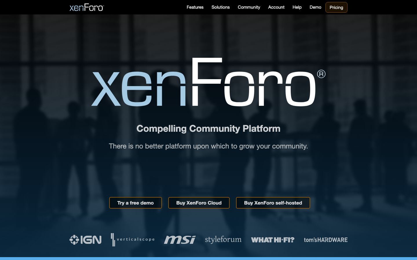 XenForo Screenshot: Homepage